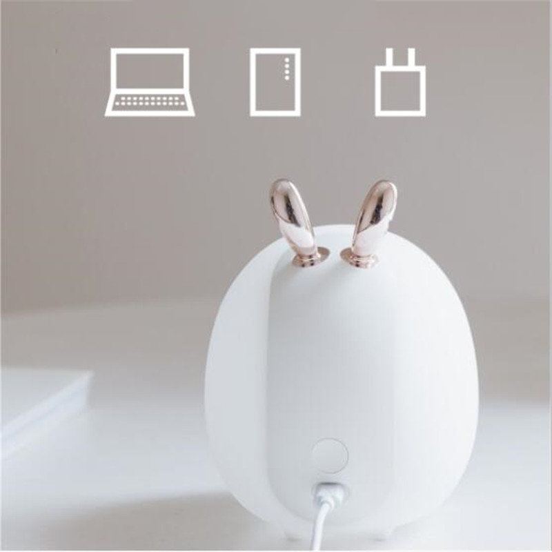 Noční Světlo Led Ve Stylu Roztomilého Jelena Králíka 3d Silikonová Lampa Usb