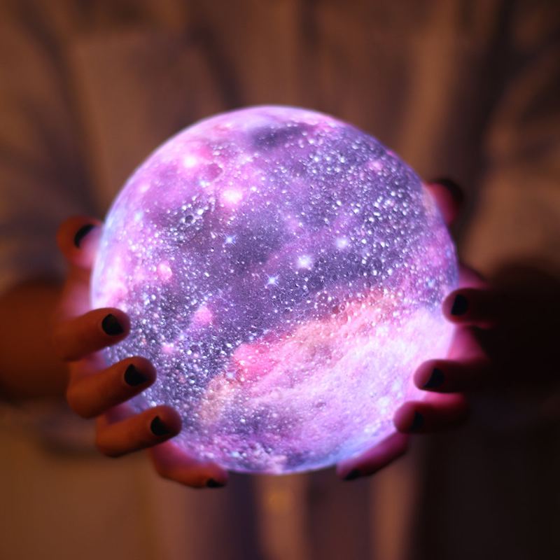 Nový 3d Tisk Moon Lamp Space Led Noční Světlo Dálkové Ovládání Usb Nabíjení Valentýnský Dárek