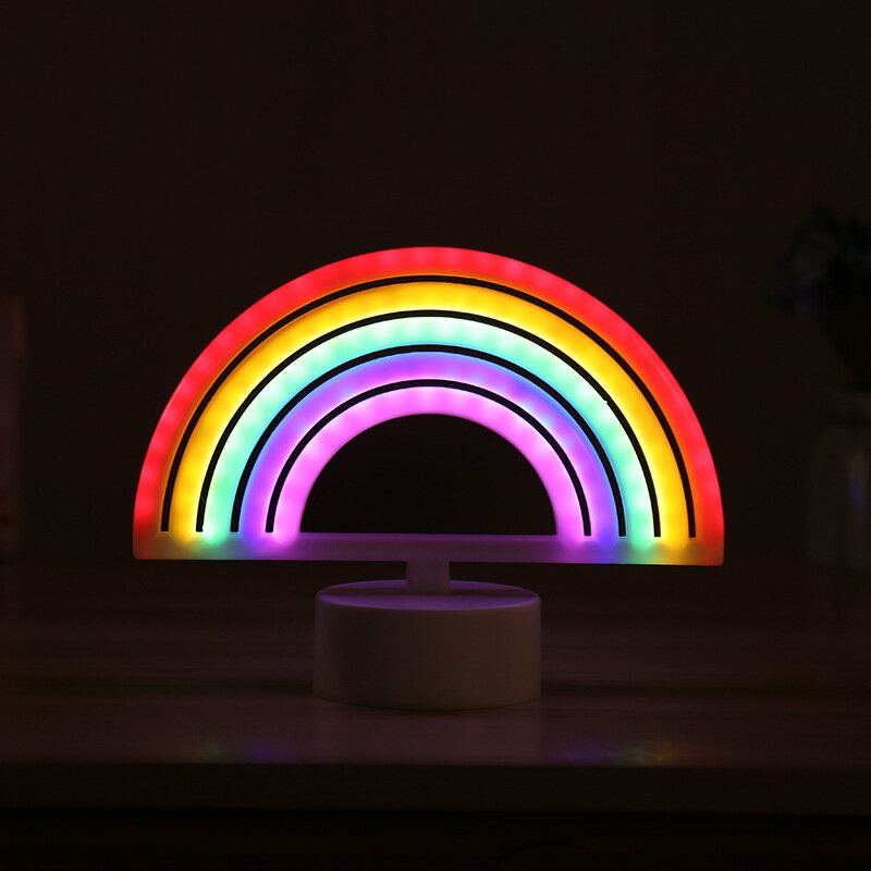 Rainbow Led Neonový Světelný Nápis Holiday Xmas Party Svatební Dekorace Dětský Pokoj Home Decor