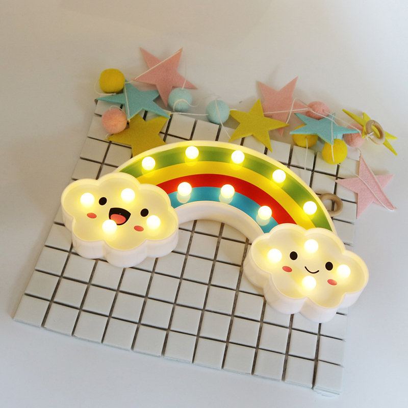 Smile Face Cloud Rainbow Led Noční Světlo Kreslená Lampa Dětská Hračka Dárkové