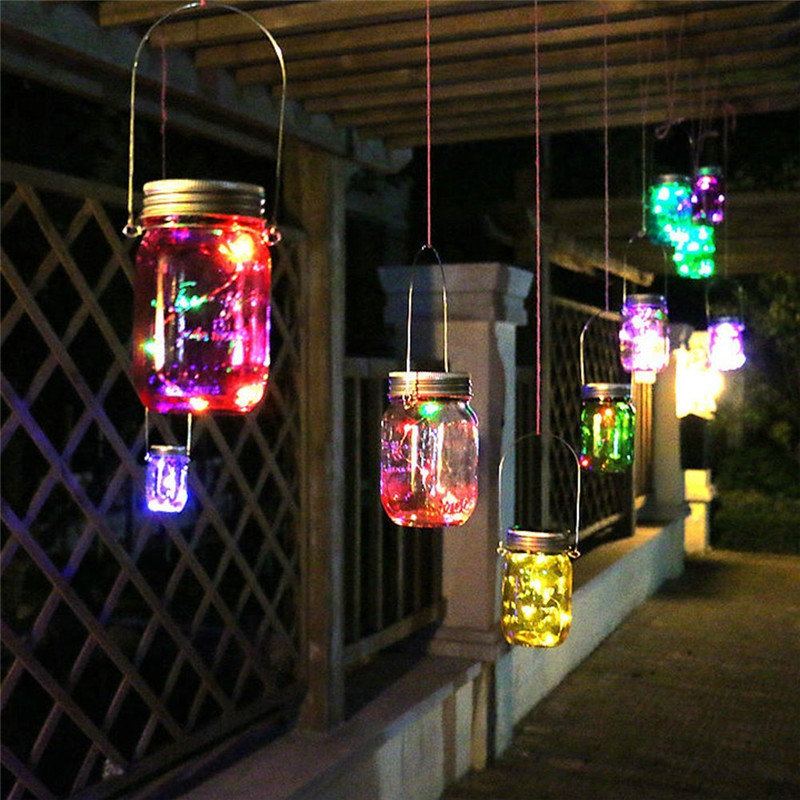 Solární Napájení 2m 20leds Mason Jar Víko Fairy String Drátěná Lampa Pro Zahradní Dekorace