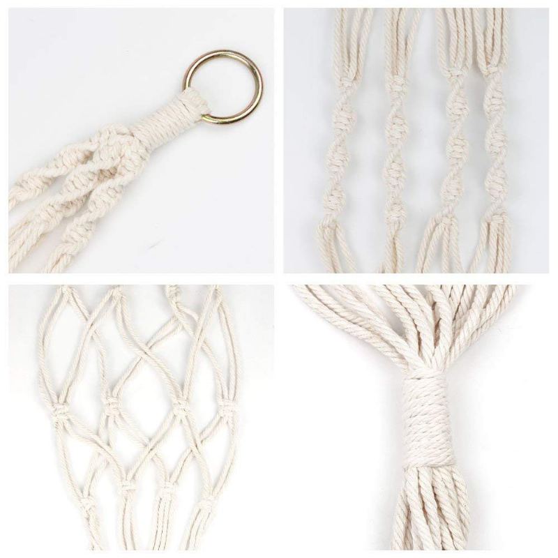 Závěs Na Rostliny Macrame Pro Vnitřní Venkovní Dekorace Ručně Vyráběné Bavlněné Lano Na Květináče S Kovovou Obručí