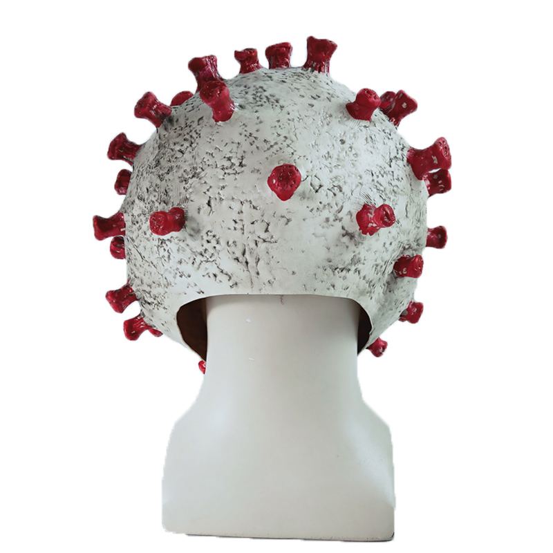 2023 Coronavirus Latex Mask Halloween Horror Dressup Weird Dress Up Hood
