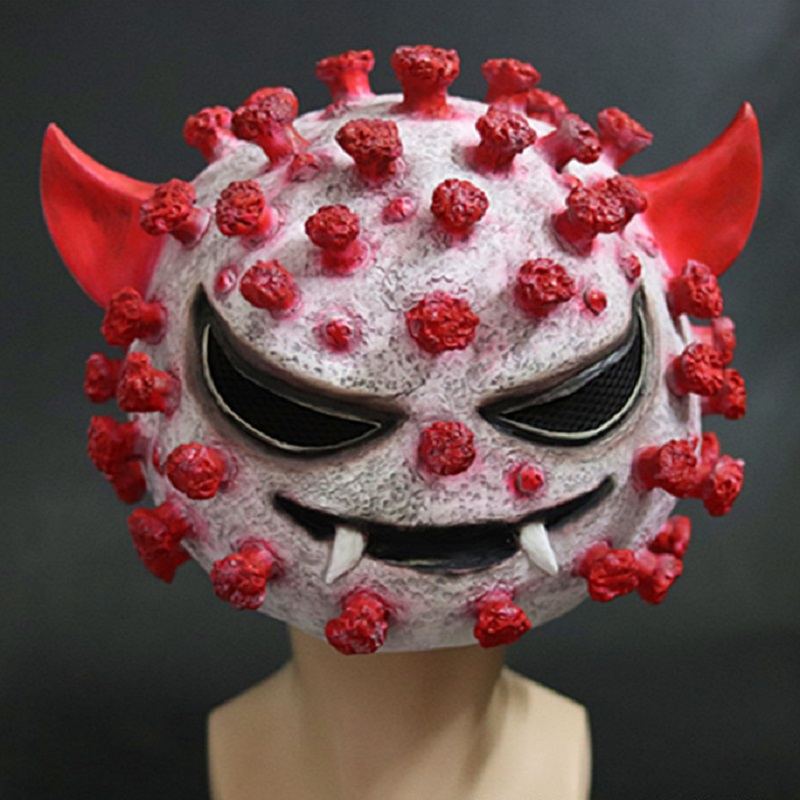 2023 Horror Virus Bakterial Mask Cosplay Head Pro Coronavirus Halloween Party Dekorace
