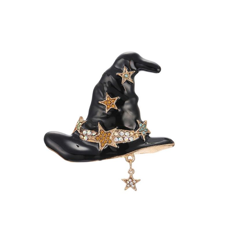 Dámská Brož Creative Mini Wizard Hat Diamond Alloy Pin Lady Módní Doplňky Nejlepší Dárek K Výročí Večírku