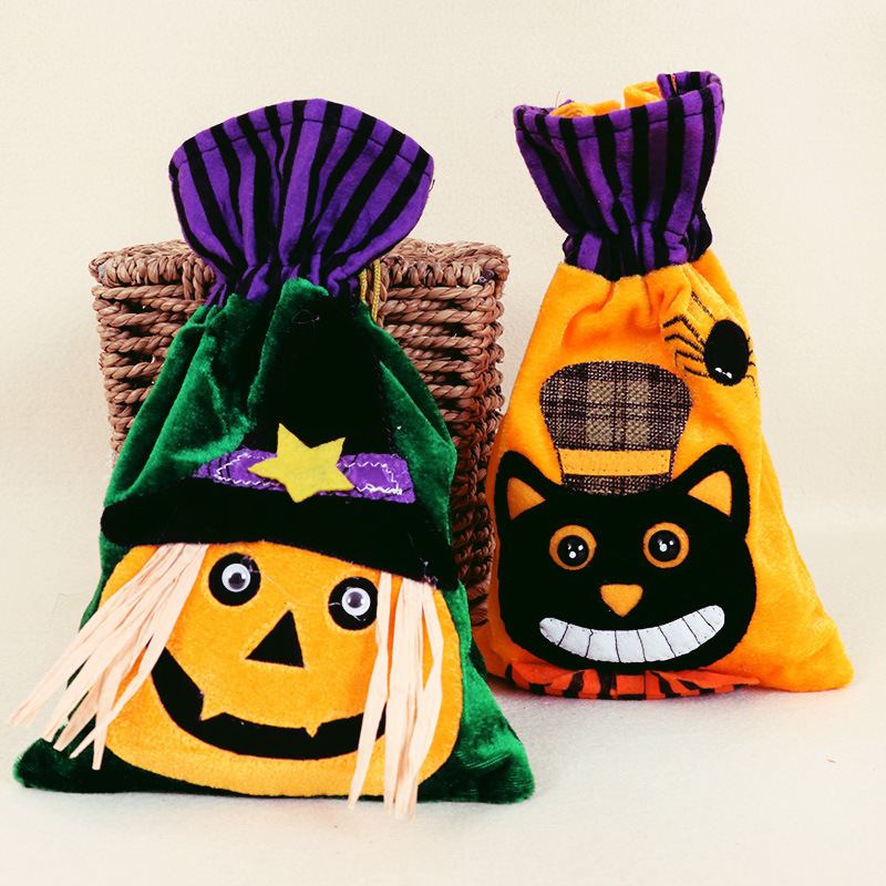 Halloween Cartoon Candy Plátěná Taška Pumpkin Head Dárkové Balení Pure Cotton Beam Dárková Velkoobchod Spot