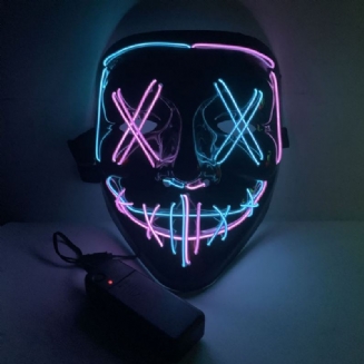 Halloweenská Dvoubarevná Zářící Grimasa S Krvavým Hororovým Thrillerem Led Maska El