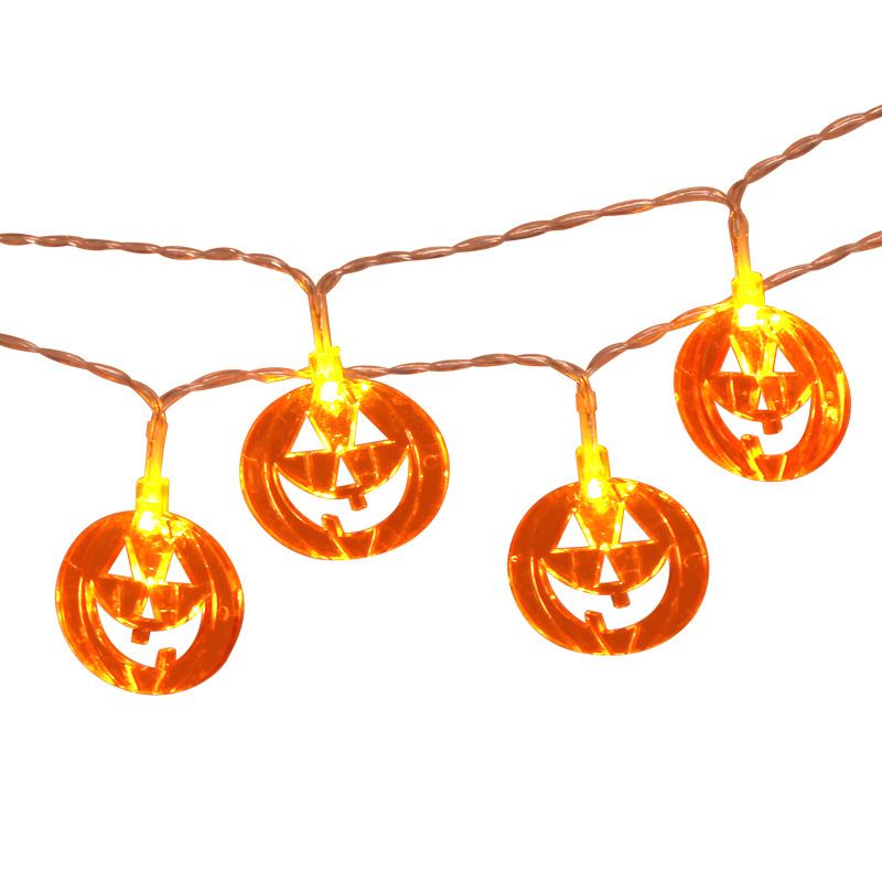 Led Lampa Řetěz Světla Hvězdná Halloween Dekorace Ins Vodotěsná Baterie Plochá Dýňová Řetězec