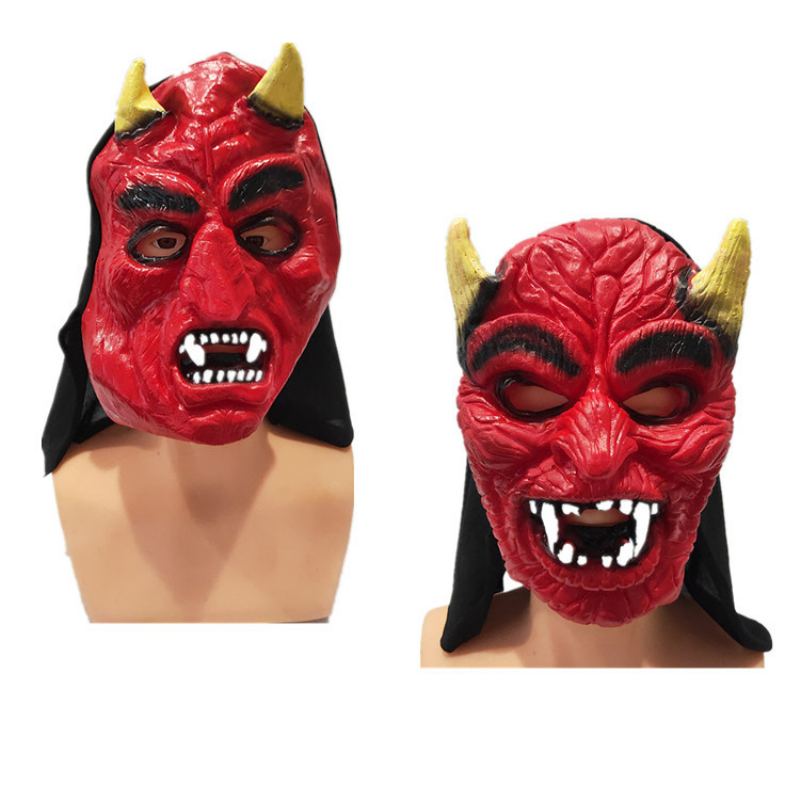 Představení Party Horor Maska Duch Festival Potřeby Halloween Oblékání Vinyl Tesáky Černý Vzor Špičatý Démon