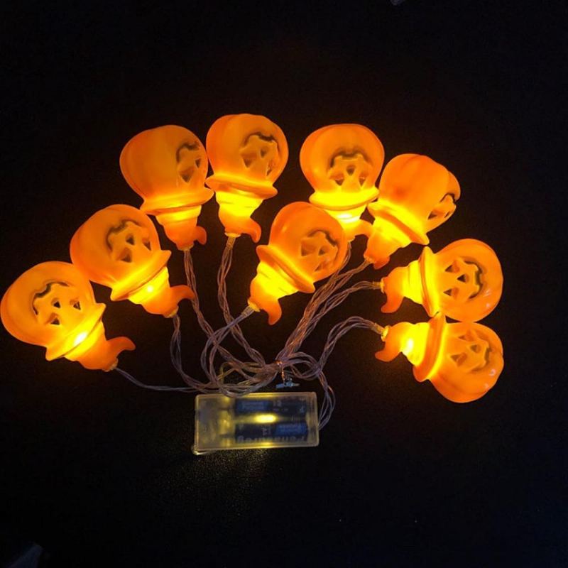 Skelet Ghost Led Řetězová Světelná Řada Pro Halloween's Day Dekorace Dýňová Světla Lebka Halloween Světelné Řetězy Festival Duchů Barevná