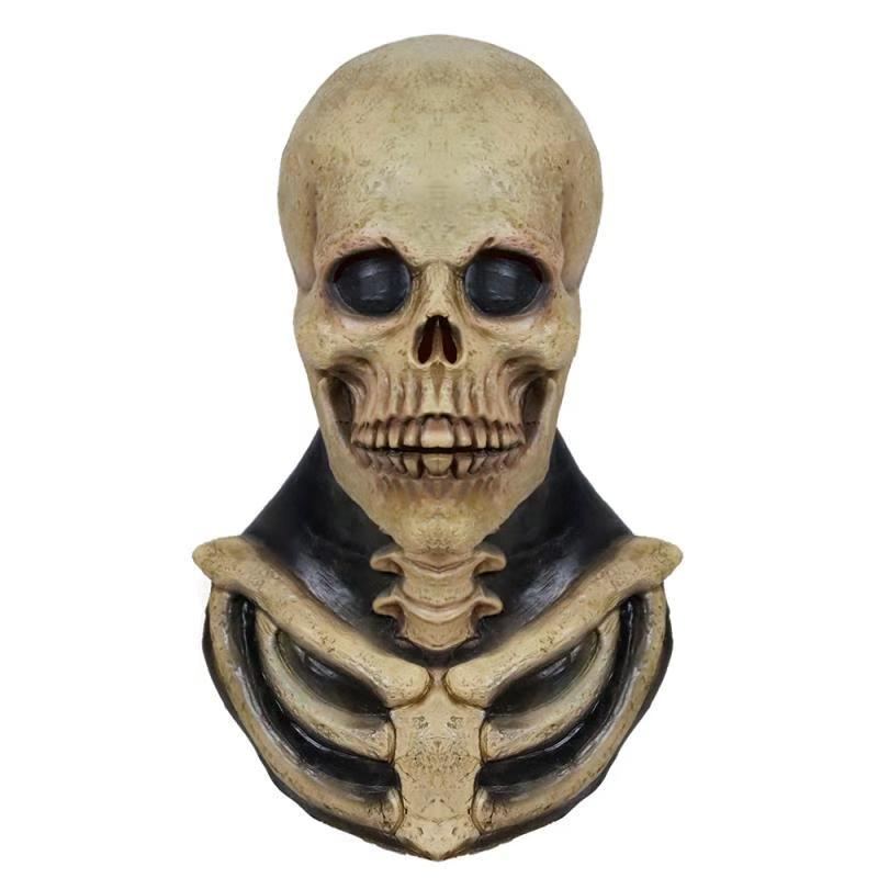 Skull Headgear Mask Halloween Horror Děsivý Křičící Lebka Grimace Hlava Tricky Party Potřeby