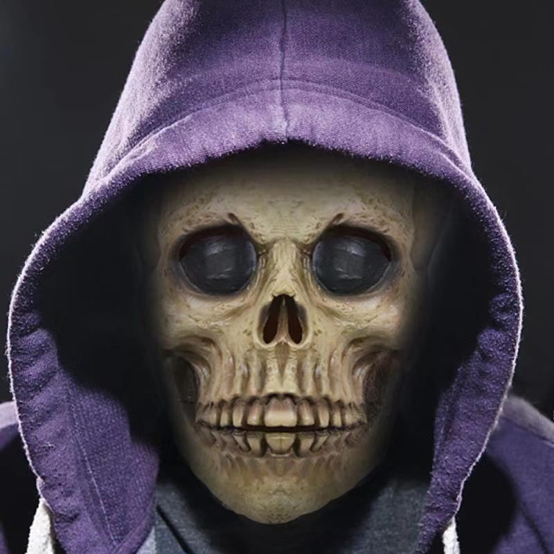 Skull Headgear Mask Halloween Horror Děsivý Křičící Lebka Grimace Hlava Tricky Party Potřeby