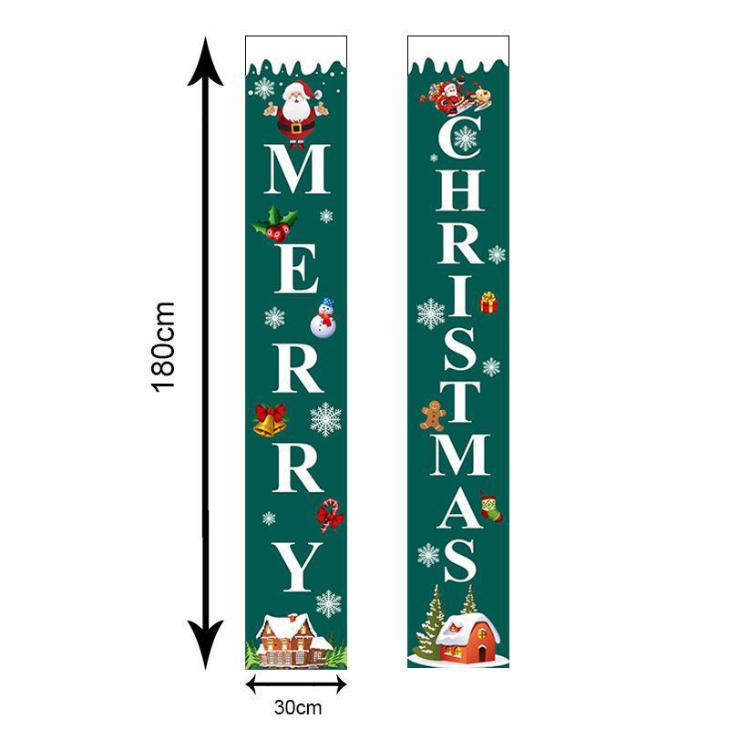 Závěsový Pár Dvoudílná Sada Se Vzorem Santa Clause Visící Vlajka Banner Halloween Opona Výhradně Na Vánoce