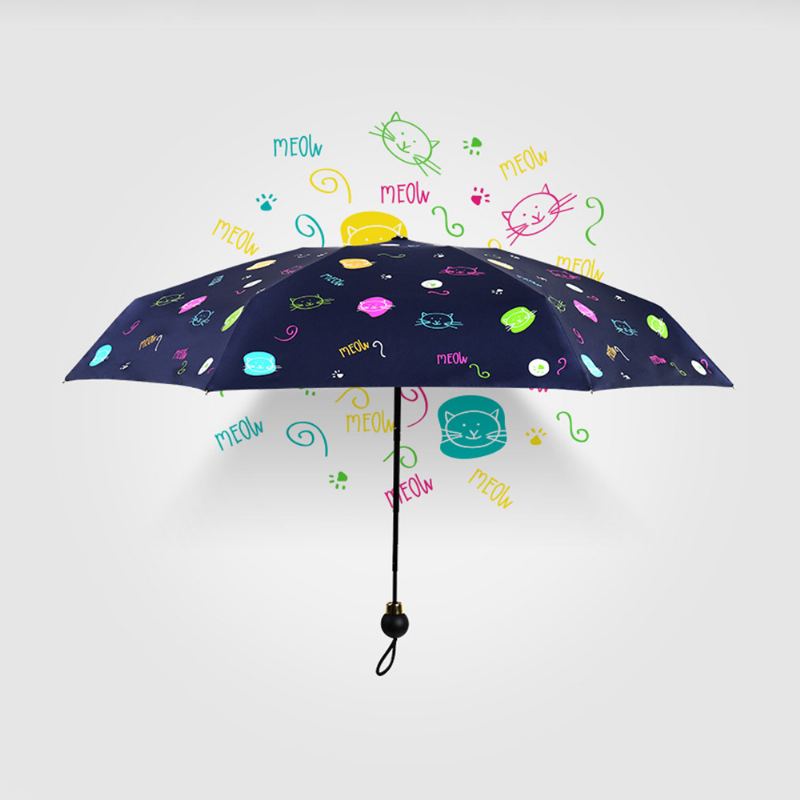 Vysoce Kvalitní Skládací Deštník Sun And Rain 5 Nový Styl Malý Černý Vinylový Slunečník Na Slunce Pro Roztomilé Dívky Na Cestách