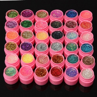 36ks Mix Barev Shining Glitter Acrylic Uv Gel Builder Polish Set
