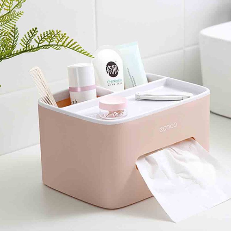 Creative Desktop Storage Tissue Box Multifunkční Praktický Jednoduchý Kontejner S Dvouvrstvým Designem Úložiště