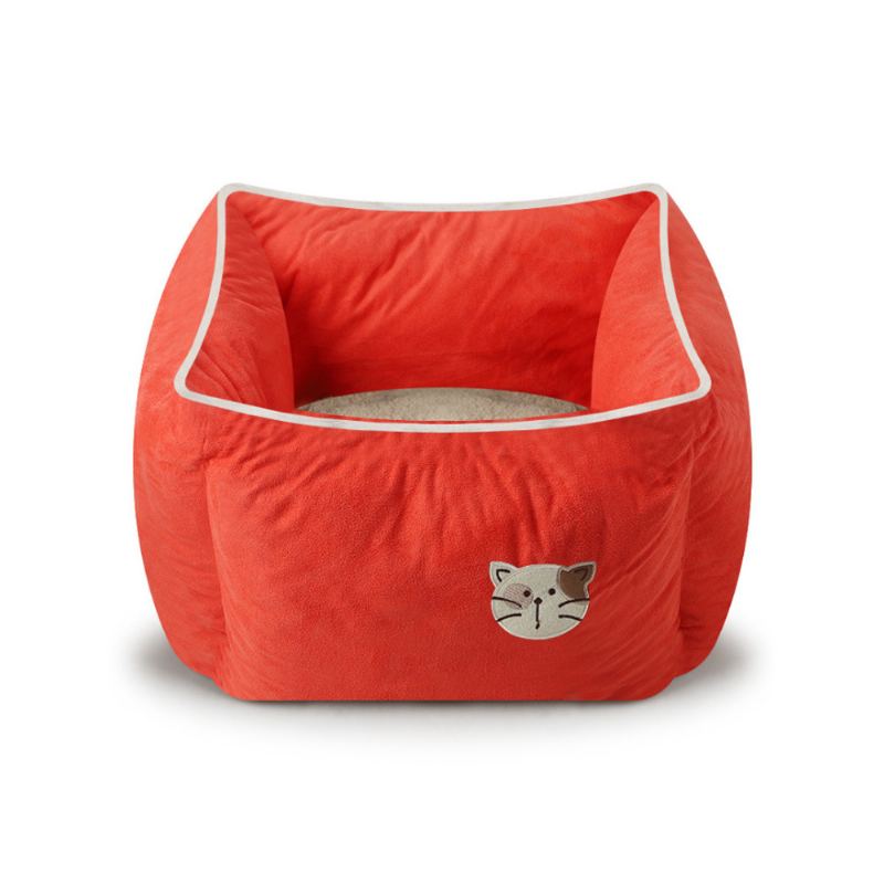 Kočičí Teplá Hluboká Spací Postel Měkká Pohovka Cat Nest Lounge Se Semišem A Berberským Fleecem