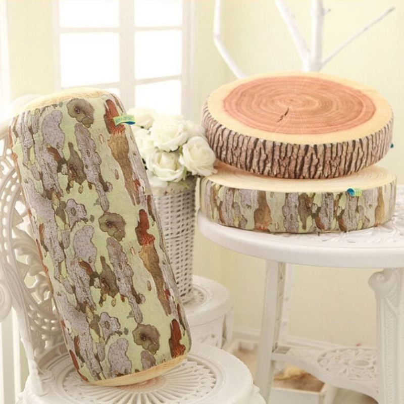 3d 3d Polštář Z Pařezu Dřevo Throw Sycamore Tree Cushion Home Office Car Dekor