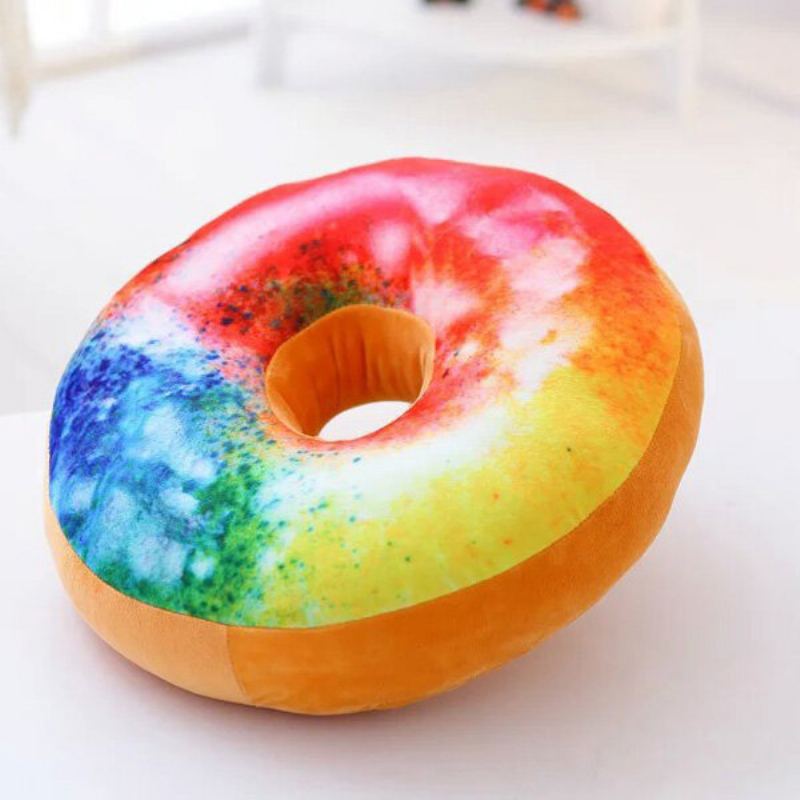 40cm Barevný Kreativní 3d Plyšový Polštář Na Koblihu Pohovka Kancelářský Polštářek Do Auta Valentýnský Dárek