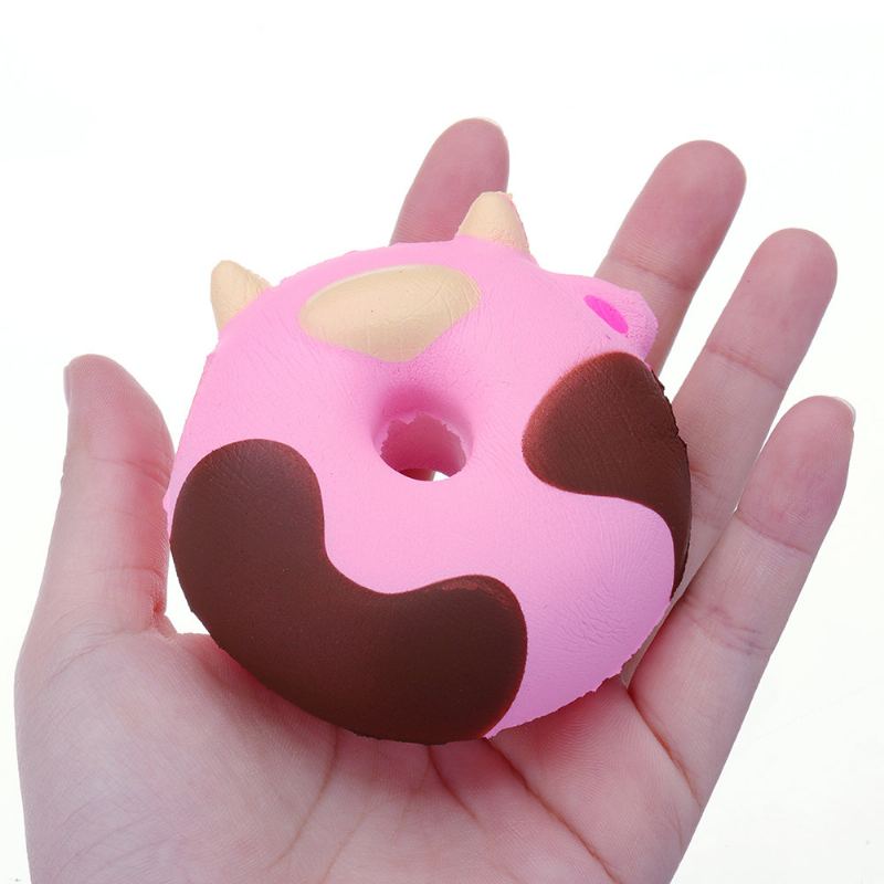 Cartoon Cow Donut Cake Squishy Pomalu Rostoucí Kolekce Dárková Plyšová Hračka S Obalem