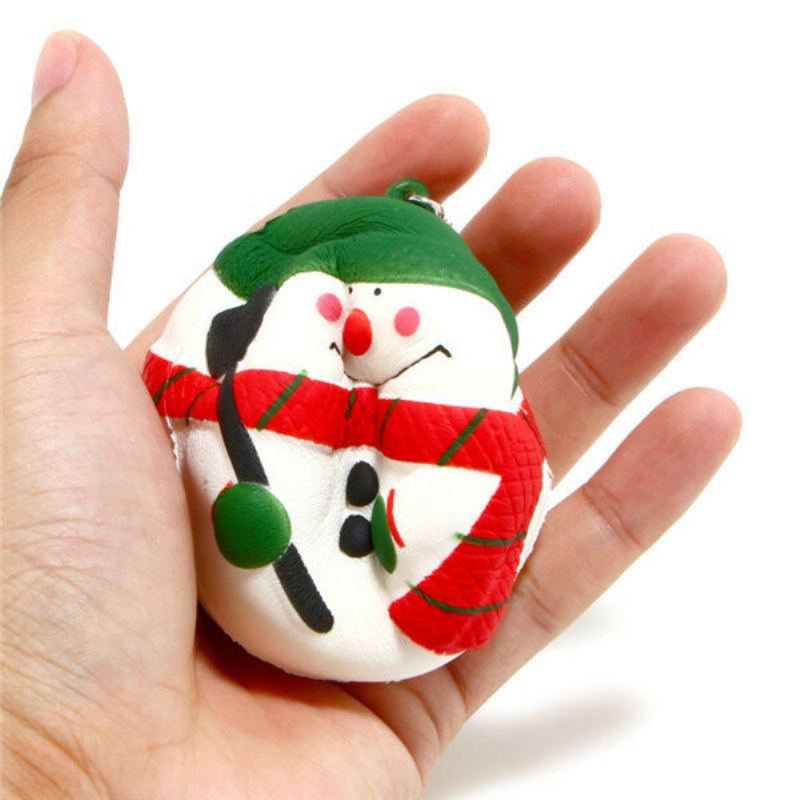 Squishyfun Squishy Sněhulák Vánoční Santa Claus 7cm Pomalé Vstávání S Balením Kolekce Dárek