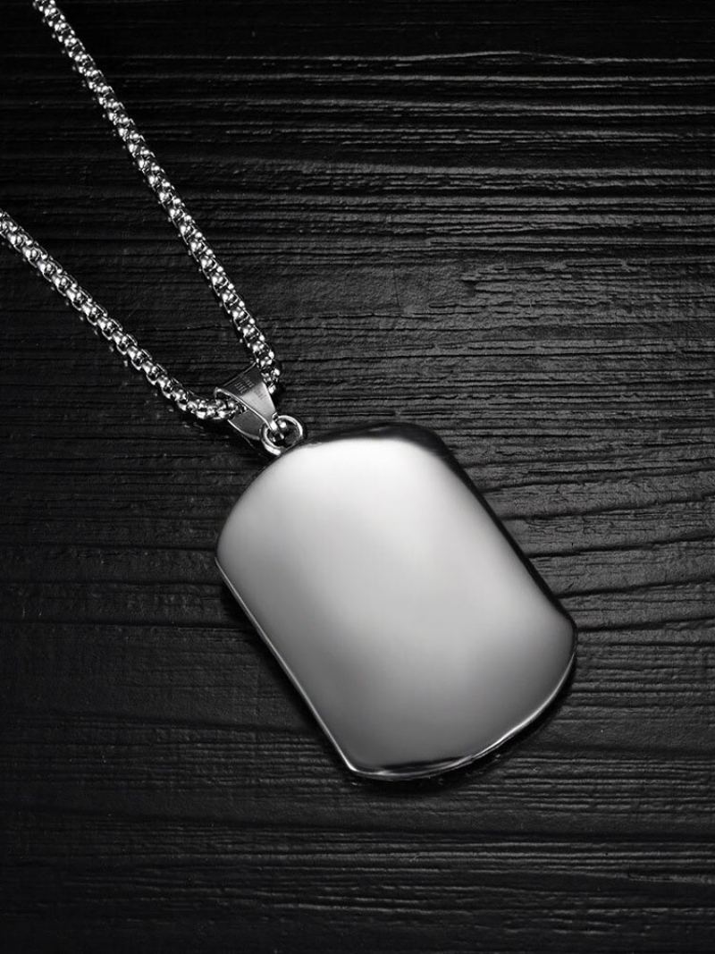 1 Ks Titanium Steel Hip Hop Fashion Náhrdelník S Přívěskem Totem Vojenské Značky Wolf