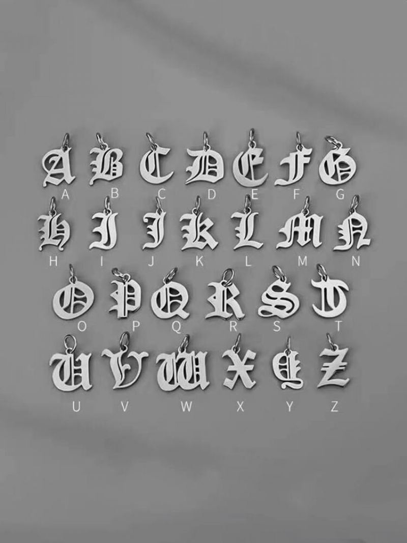 2 Ks Trendy Móda Hip-hop Vícevrstvé Velká Abeceda Tvar Písmene Titanový Náhrdelník Z Nerezové Oceli