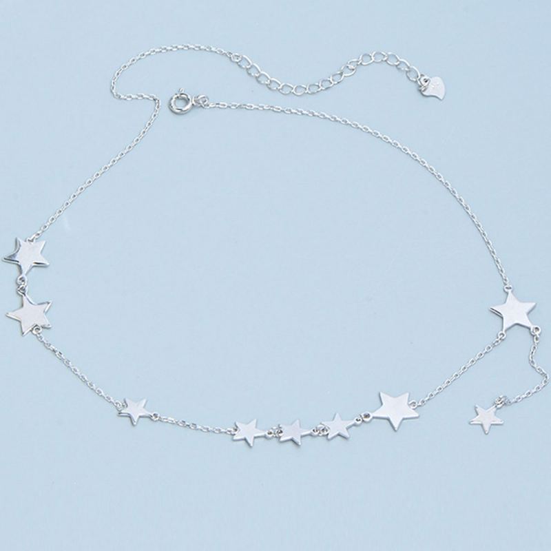 Náhrdelník Lucky Star Choker Originální Sterling Ornamenty S S925 Silver Pro Ženy Dívky