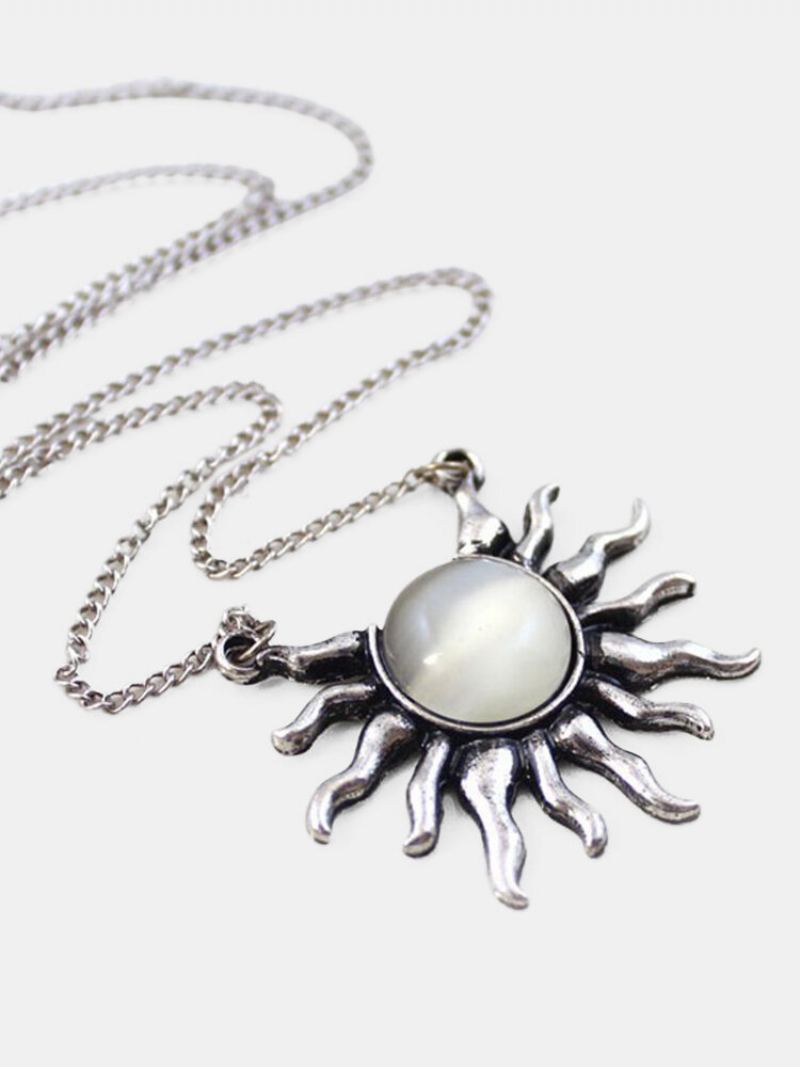 Vintage Přívěsek Ve Tvaru Sun Moon Vícevrstvý Slitinový Náhrdelník