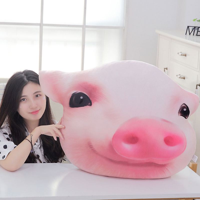 Polštář S Vepřovou Hlavou Cute Shape Cushion Pp Krátká Plyšová Kreativní Podložka Jako Dárek K Narozeninám
