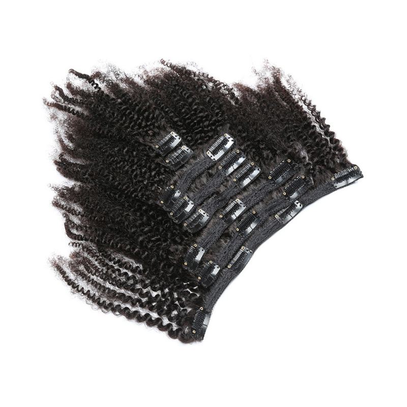 Dámská Simulační Paruka Smluvní Přeslička Afro Kinky Kudrnatá Spona Ve Skutečných Vlasech Do Culíku Pro Dívky Lady Women