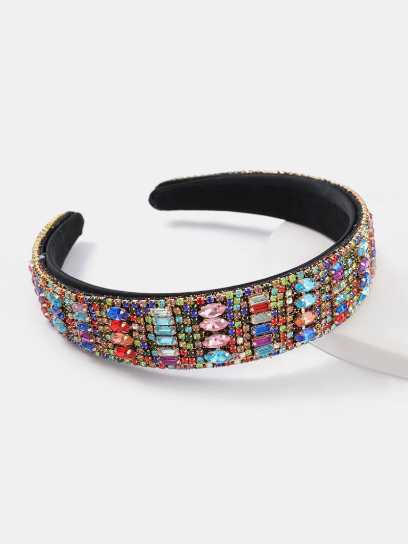 Etnické Flanelové Doplňky Do Vlasů S Geometrickými Drahokamy Poseté Diamanty