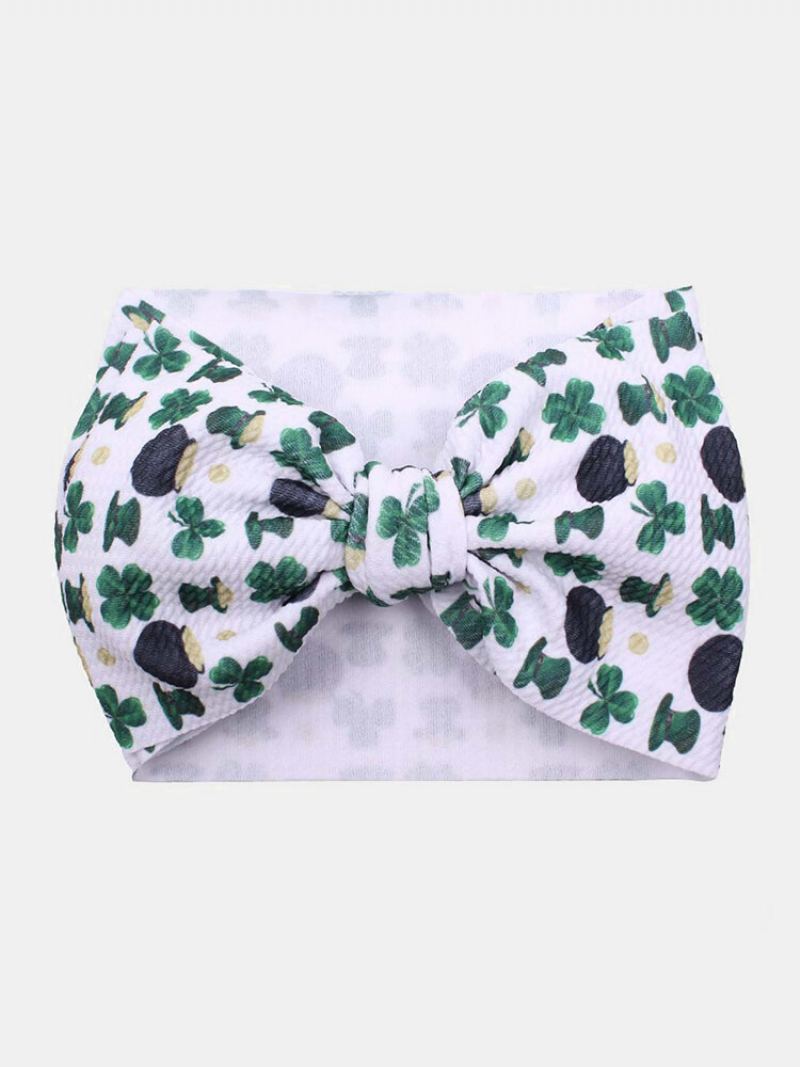 Irish Festival Clover Potištěná Keprová Bublinková Čelenka Nastavitelná Pro Rodiče A Dítě Do Vlasů