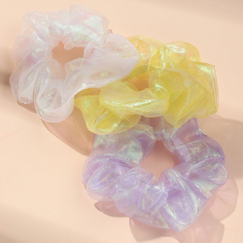Perleťová Síťovina Šifon Scrunchie Elastické Gumičky Do Vlasů Kroužek Do Držák Na Lano Pokrývka Hlavy