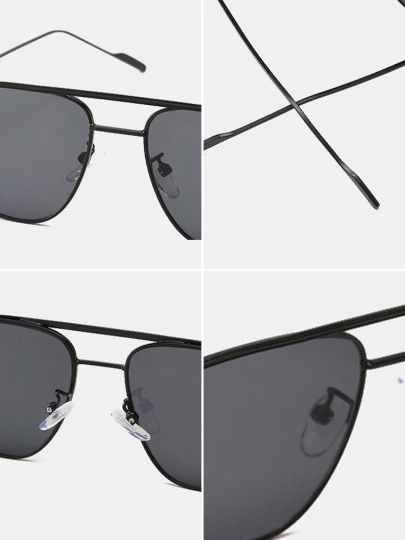 Jassy Unisex Vintage Casual Double Bridge Oválné Kovové Sluneční Brýle S Uv Blokováním