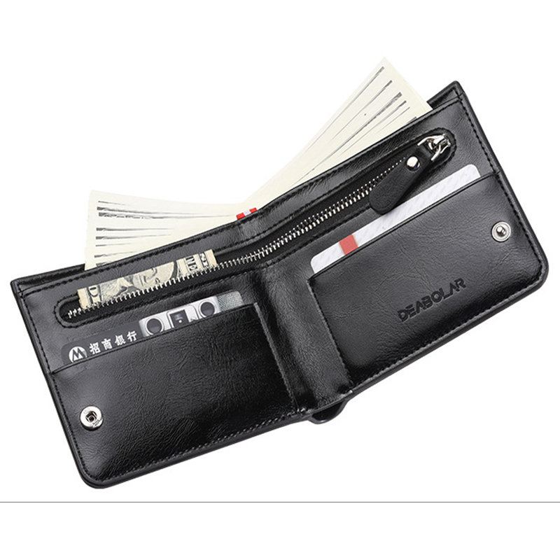 Pu Business Slot Pro 8 Karet Krátká Peněženka Casual Coin Bags Pro Muže