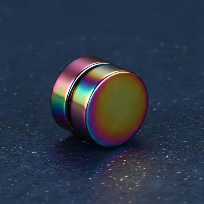 Punk Magnetické Pánské Náušnice Bez Propíchnutí Nerezové Kulaté S Klipsem Pro Muže Dámské