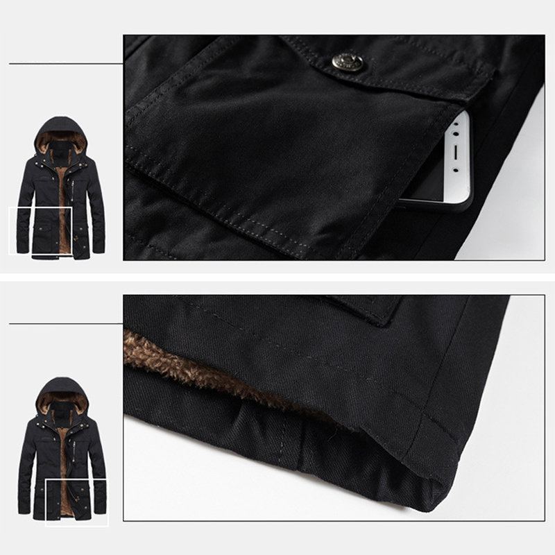 Větruodolná Bunda Plus Side Thicken Warm Multi Pocket Pro Muže