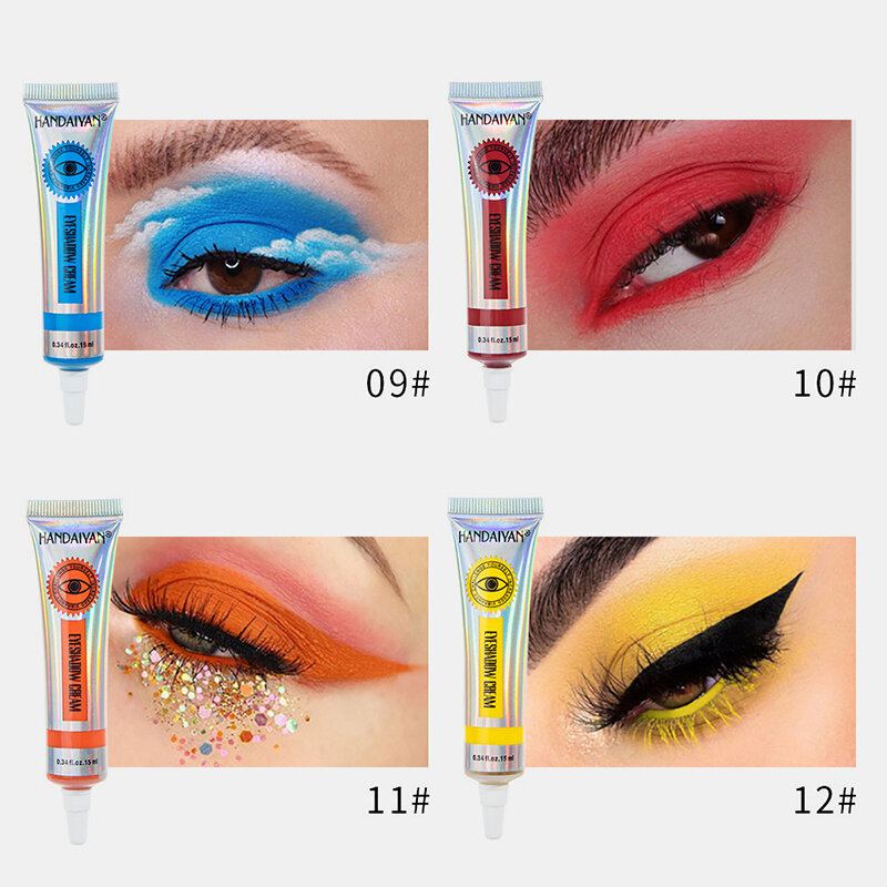 12 Barev Matný Krém Na Oční Stíny Přenosný Voděodolný A Dlouhotrvající Make-up Očí Bez Vyblednutí