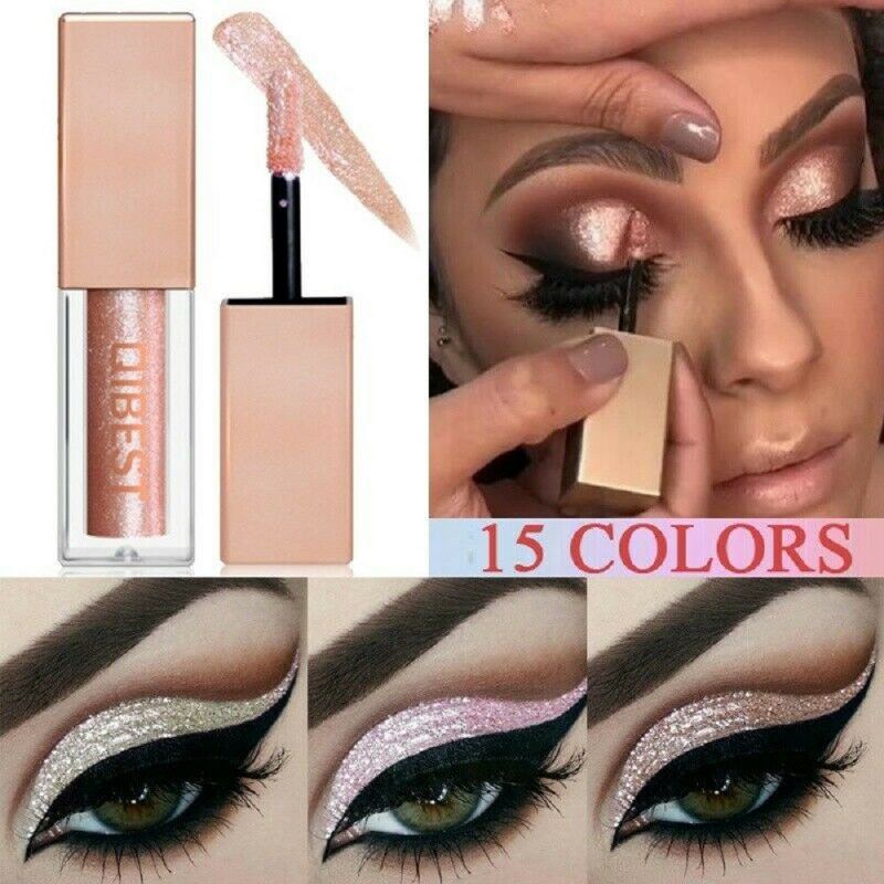 15 Barev Diamond Pearlescent Liquid Eyeshadow Shine Colorful High Light Eye Makeup