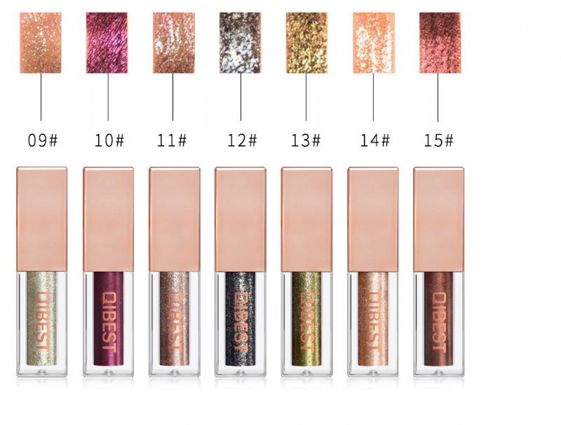 15 Barev Diamond Pearlescent Liquid Eyeshadow Shine Colorful High Light Eye Makeup