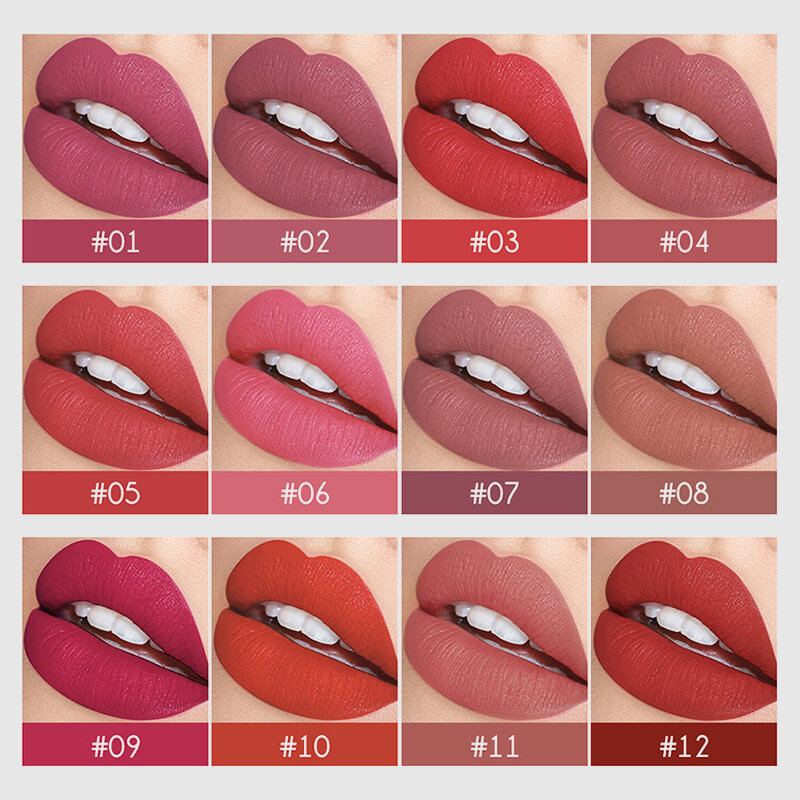 2v1 Matná Rtěnka Lesk Na Rty Dvouhlavý Design Vodotěsný Měkký Hladký Kosmetický Make-up Na Rty