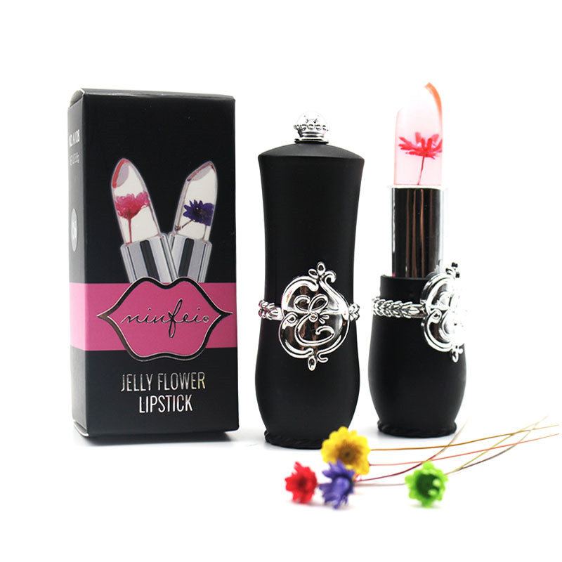Minfei Temperature Change Color Flower Jelly Lipstick Voděodolný Transparentní Balzám Na Rty Dlouhotrvající Rtěnka
