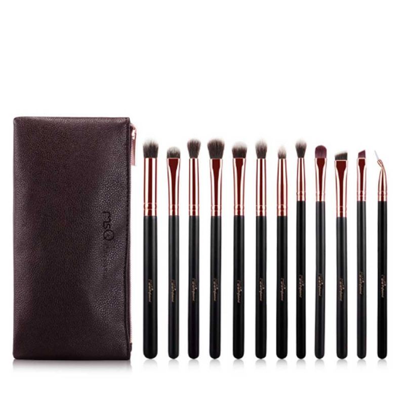 Sada 12 Štětců Na Oční Stíny Z Růžového Zlata Se Štětcem Na Liči S Kosmetickými Štětci Na Make-up Pro Ženy