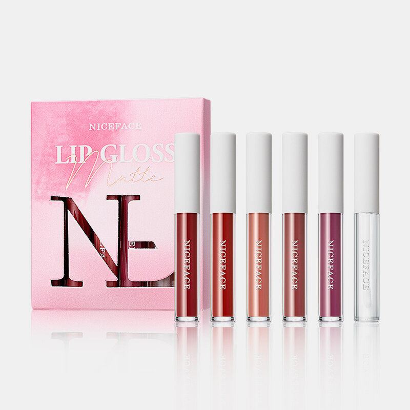 Sada 6 Barev Matných Rtěnek Lasting Waterproof Non-stick Cup Glaze Lipstick Gloss