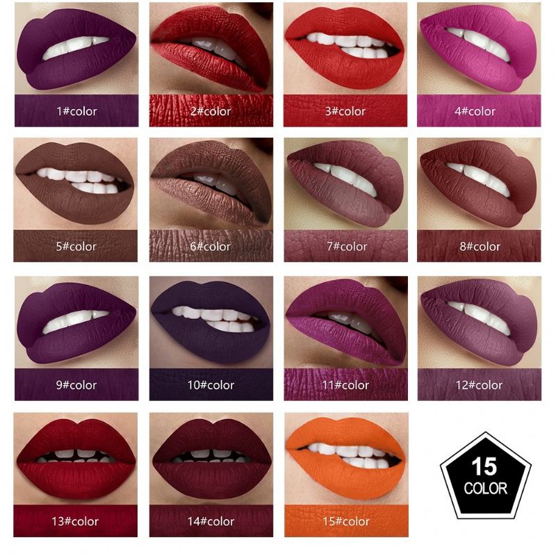 Treeinside Sametově Matná Tekutá Rtěnka Lesk Na Rty Barevný Make-up S Dlouhotrvajícím Pigmentem Sexy Červené Rty