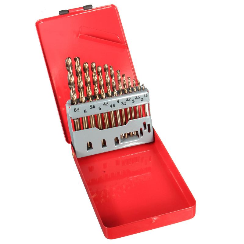 13ks Hss Vrtáků Otočný Vrták S Pouzdrem Sada Bitů 1.5-6.5 mm Potažený Nitridem Titanu