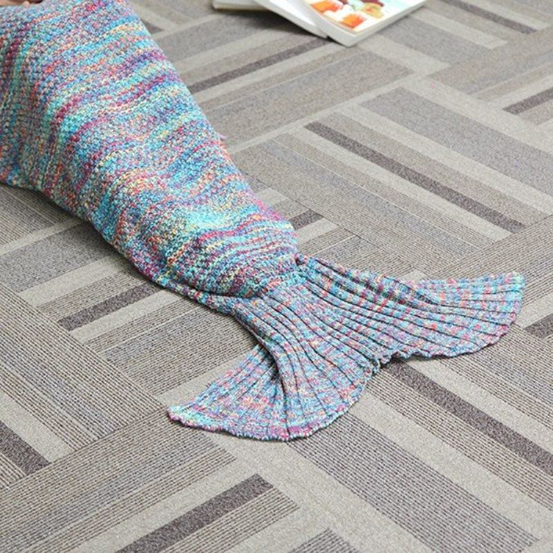 180x90cm Příze Pletení Mořská Panna Ocasní Deka Klimatizační Podložka Do Postele Spací Pytel