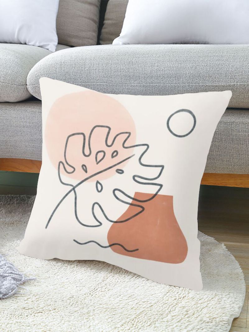 1pc Jednoduchý Povlak Na Polštář S Graffiti Potiskem Home Decor Pohovka Obývací Pokoj Na Do Auta