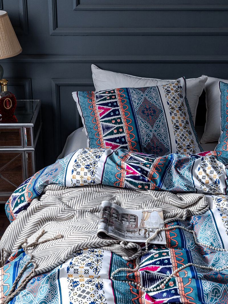 2/3 Ks Bohemian Stripe Print Pohodlná Sada Povlečení Povlak Na Polštář Twin King